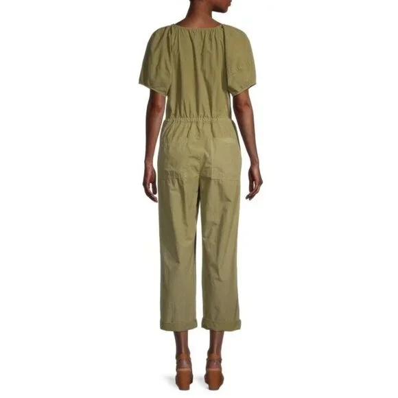 Velvet By Graham Spencer Womens Jumpsuit Size Medium Green Drucie Pure Cotton - Picture 10 of 11